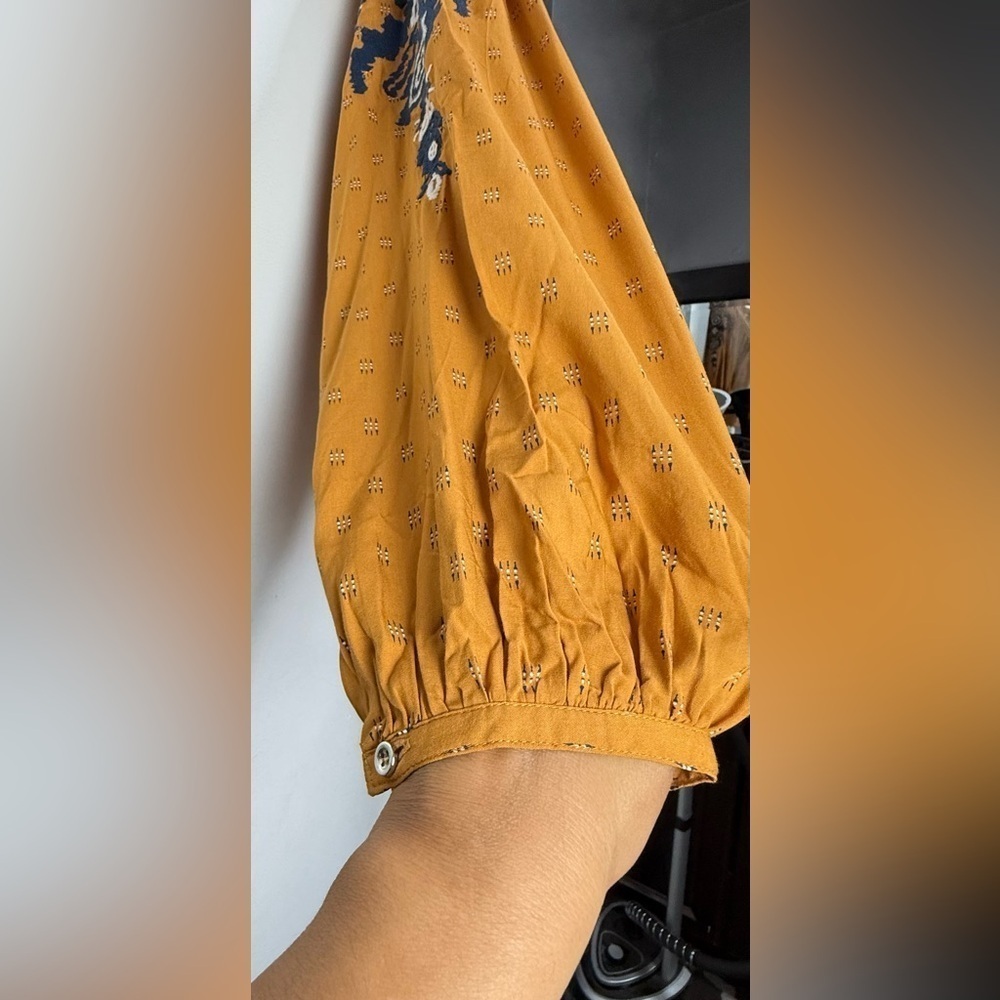 Embroidered Mustard Blouse - Picture 3 of 7